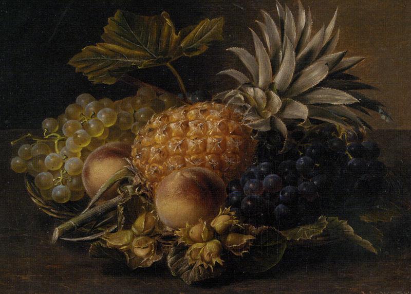 Jensen Johan Fruits and hazelnuts in a basket Germany oil painting art